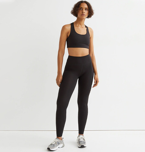 "Women Black High Waist Sports Tights "